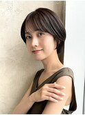 『岩田莉奈』地毛風縮毛矯正美髪髪質改善ショートボブ　新宿