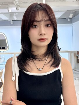 エジョン 三鷹店(Aejon) 顔まわりレイヤーカット姫カットレイヤーオリーブベージュ吉祥寺