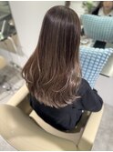 韓国風くびれレイヤーカット髪質改善ハイライトダークブラウン