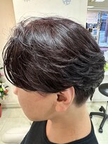 ギヴ 玉造店(Give) 刈り上げセンターパート×フェザーパーマ