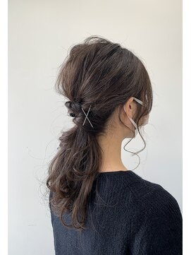 ヘアー アイス 御器所本店(HAIR ICI) お呼ばれニュアンスローポニー♪華やか巻き髪ヘアセット
