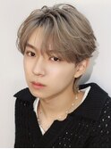 韓国ヘアコンマバング韓国マッシュセンターパートフェザーパーマ