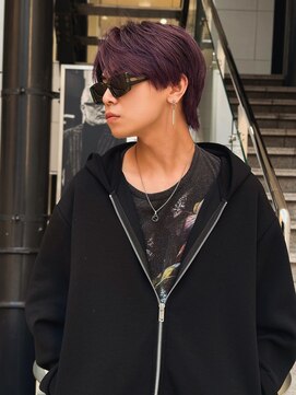 ラッドルーム(LAD ROOM.) シースルーマッシュ/センターパート/ディープバイオレット