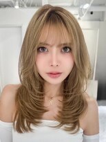 グロウ 恵比寿(grow)&nbsp;ハイライトカラーミルクティーベージュレイヤーカット