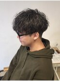 刈り上げマッシュ縦落ちツイストスパイラルパーマ