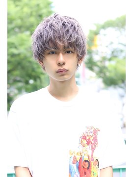 ネイビー(NAVY) ハイトーン透明感カラーフェザーマッシュイメチェン無造作