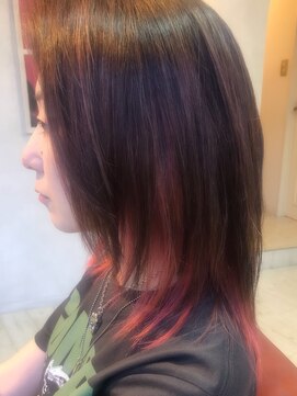 ヘアーデザイン ヴィフ(HAIR DESIGN vif) 【インナーカラー】バレイヤージュ×マゼンダピンク