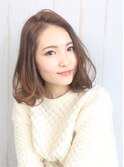 ヘーゼルベージュ/カラー/切りっぱなしミディアム◎20代30代