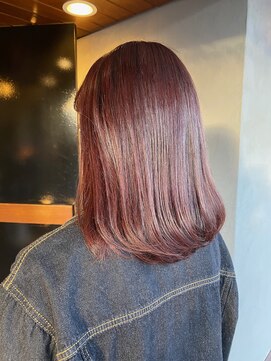 ヘア プロデュース キュオン(hair produce CUEON.) カシスカラー　×　重めミディ