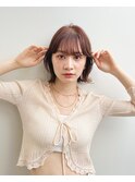 外ハネレイヤー　ボブレイヤー　ミニボブ　ブラウンベージュ