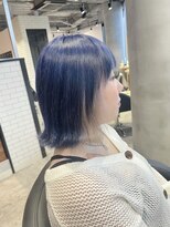 リーオオサカ(Lee Osaka)&nbsp;【カット＋デザインカラー】ネイビー×ホワイトベージュ/新出