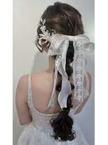 花嫁ヘア　前撮りヘア　編みおろし　ウェディング