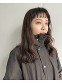 ロングパーマ　ショートバング　ドライウェーブ