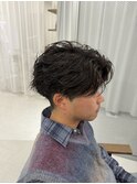 ニュアンスパーマセンターパートフェザーパーマフェザーショート