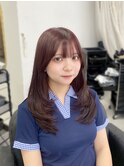 ハイライトカラーミルクティーベージュレイヤーカット