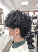 波巻きパーマツイストスパイラルパーマメンズマッシュパーマ
