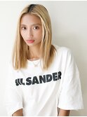 ミディアムレイヤー 美髪 透明感 イメチェン くびれ 髪質改善