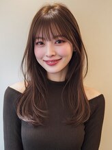 カノエ 福岡香椎店(canoe)&nbsp;前髪カット 透明感カラー ブラウンカラー レイヤー 韓国ヘア