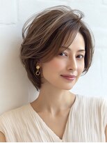 Heart's美人設計と白髪ぼかし専門店 青山表参道店 脱白髪染め/ショートヘア【ハーツ】&nbsp;白髪ぼかし脱白髪染め似合わせショートボブ40代50代60代