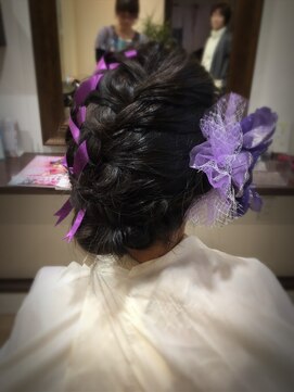 ヘアーメイク スプラウト(hair make sprout) 編み込みリボンアレンジ