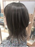 ハイライト/ベージュ/レイヤーミディアム/レイヤー/20代30代40代