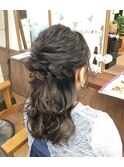 【パーティーヘアセット】編み込みハーフアップアレンジ