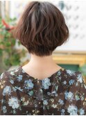 ★斜めバング大人ガーリーくせ毛風ショートボブ20代30代40代★9!