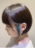 前下がりボブ ボブ インナーカラー デザインカラー