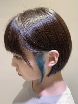 アンチェ(Anche) 前下がりボブ ボブ インナーカラー デザインカラー