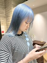 ヲタク(wotaku.)&nbsp;ブルーカラー水色カラーペールブルーくすみカラーハイトーンボブ