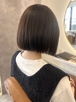 カノエ 福岡香椎店(canoe)&nbsp;ぱつっとボブ　ストレート　切りっぱなしボブ　透明感カラー