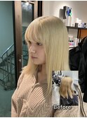 長崎 ケアブリーチ 韓国ブロンド ホワイトブロンド