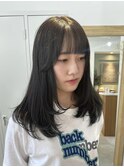 オリーブカラー×レイヤーカット