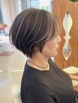 サンタフェ 柳津店(Santa'Fe)&nbsp;Santa'Fe式脱白髪染め白髪ぼかしカラー[ビフォーアフター]