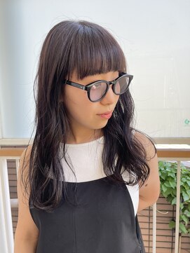 カサネ(casane) 地毛風カラー×ぱっつん前髪