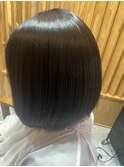髪質改善縮毛矯正で丸みボブ