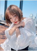 小顔似合わせカット/ショートボブ/グレージュカラー【銀座駅】