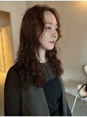 ロングヘア/ロングパーマ/デジタルパーマ/朝楽/顔周りパーマ伏見