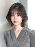 6トーンオリーブグレージュ×顎下2センチボブ
