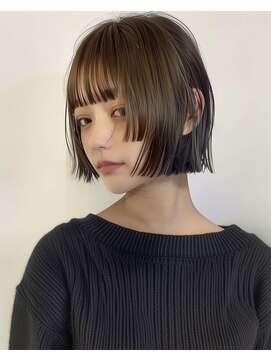 オンク 新宿(onk) 黒髪/グレーベージュ/レイヤーロング/前髪パーマ[新宿駅]