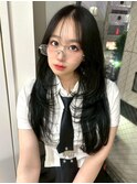 レイヤーカット シースルーバング 韓国ヘア 20代 髪質改善 艶髪