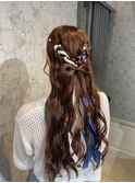 ウェーブミディアム×ヘアアレンジ