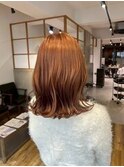 暖色ミディアム【20代/30代/イルミナカラー/縮毛矯正/髪質改善】