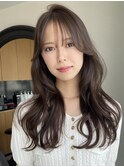 韓国ヘア/レイヤーカット/ブリーチなし/グレージュ/