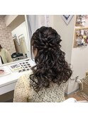 ハーフアップ/ヘアセット/ヘアメイク/編み込み/三つ編み