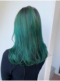 ＊派手髪！カラーバターで作るエメラルドグリーン