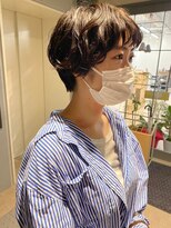 モルニ(MORNI)&nbsp;モカブラウン_マロンベージュ Aラインボブ かきあげ