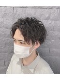 センターパートツイストスパイラル波巻きパーママッシュ