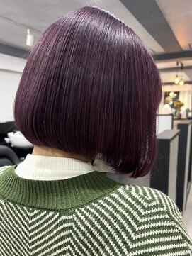 ムク 横浜店(muku) ダブルカラーピンクベージュベージュカラーケアブリーチミニボブ