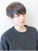束間ツーブロックマッシュ/センターパート/ツイスト/ビジネス